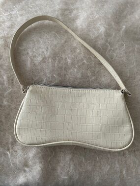 H&M Divided Cream Croc Embossed  Shoulder Bag